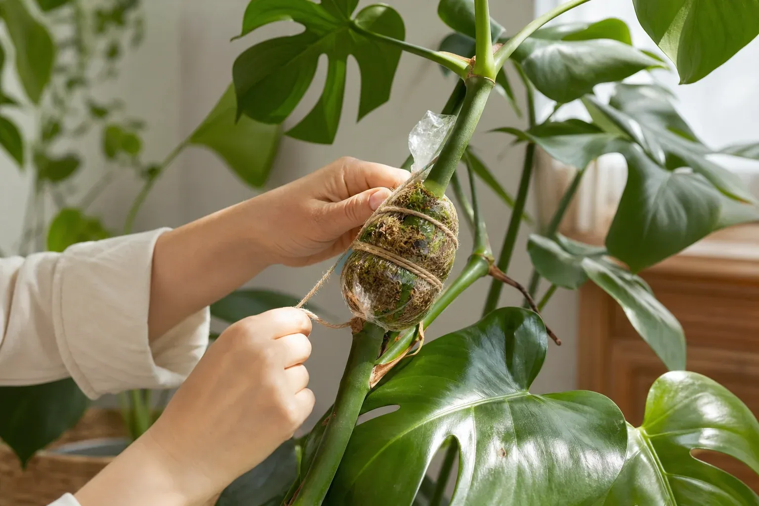Air-Layering: Monstera vermehren am lebenden Trieb