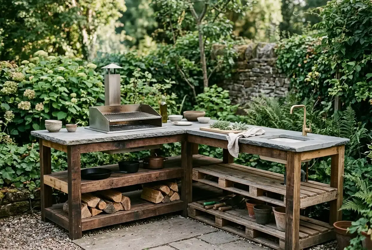 Outdoor Küche selber bauen: Bauweisen und Ideen aus Holz, Stein oder Paletten
