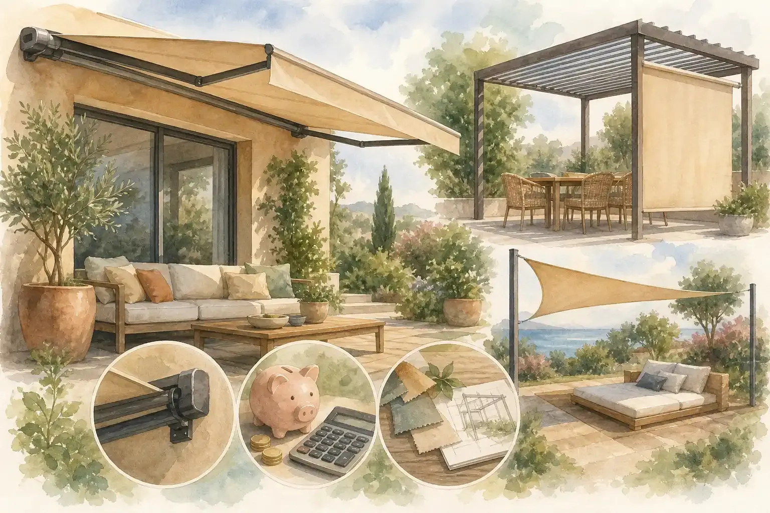 Terrasse beschatten: Systeme, Kosten & Tipps